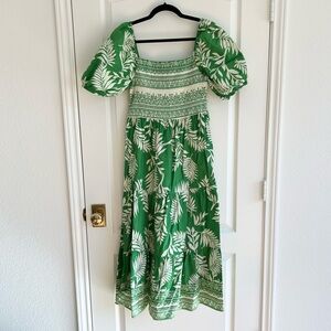 Aura Floral Smocked Midi Dress
